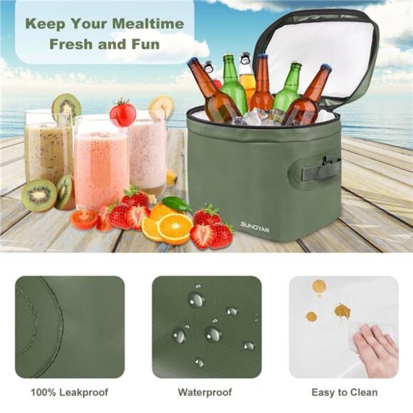 Insulated Cooler Bag, 40 Can/20L Portable Soft Cooler, Collapsible - Picture 4 of 5